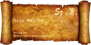 Szin Márk névjegykártya