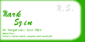mark szin business card